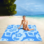 Skynautre Waterproof Sandproof Beach Blanket, 110''  118'' Oversized Sand Free Beach Mat With 4 Stakes & Storage Bag, Extra Larg