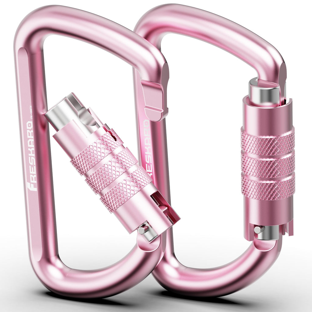 Freskaro 3Inch Locking Carabiner Clips With A Twist Auto Lock, Heavy Duty Rated 2698Lbs, Lightweight & Rustproof 7075 Aluminum,