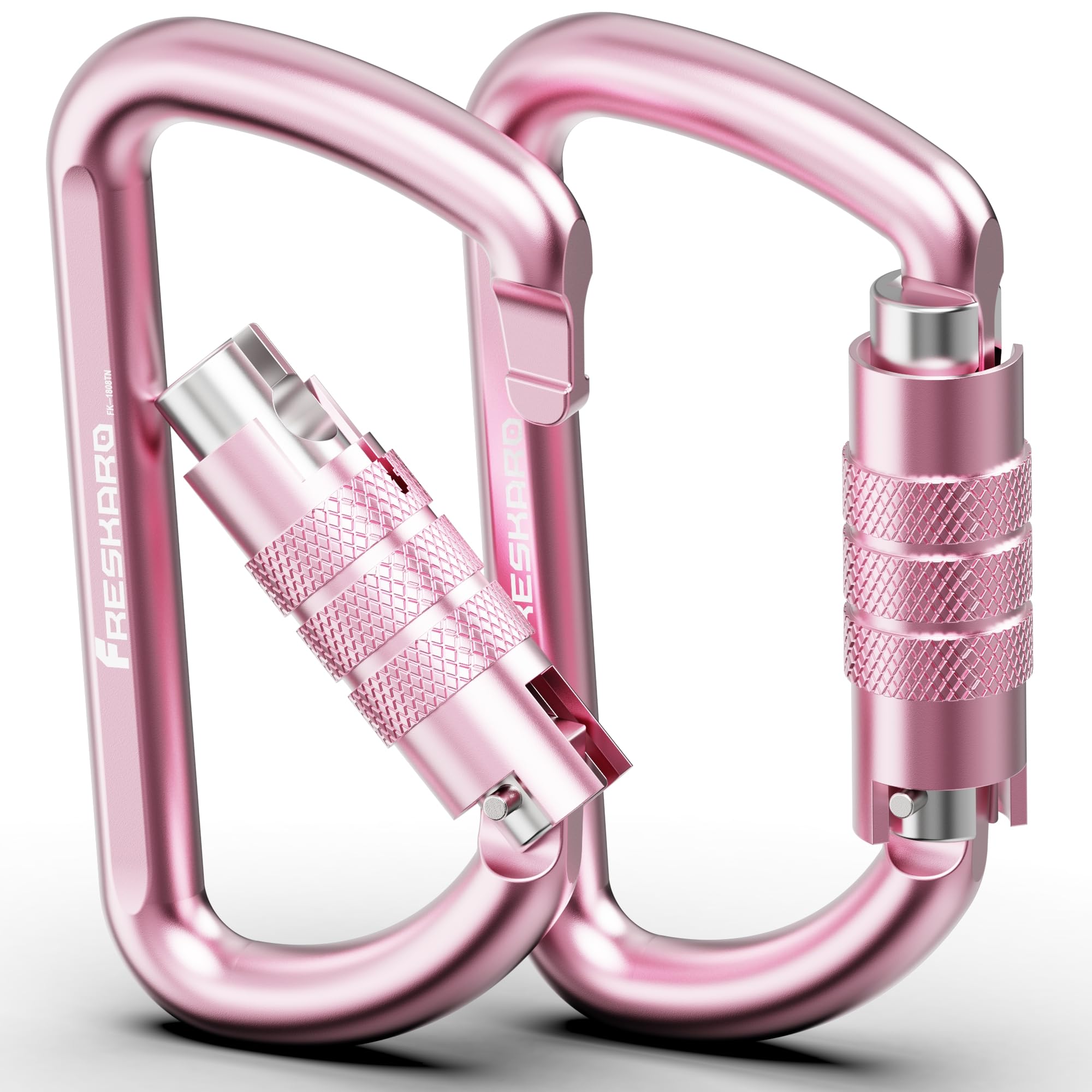 Freskaro 3Inch Locking Carabiner Clips With A Twist Auto Lock, Heavy Duty Rated 2698Lbs, Lightweight & Rustproof 7075 Aluminum,