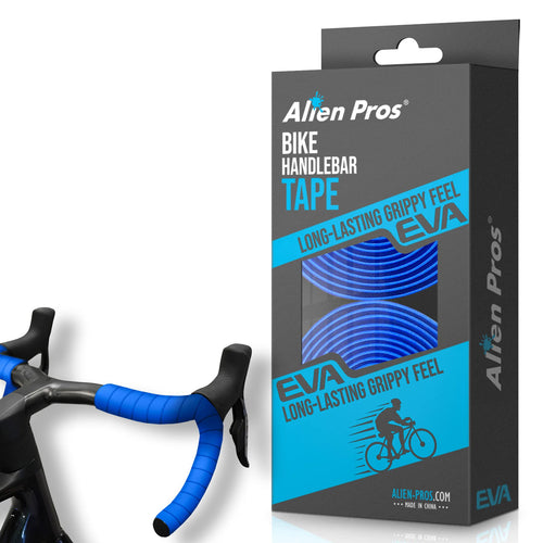 Alien Pros Bike Handlebar Tape Eva (Set Of 2) Blue - Enhance Your Bike Grip With These Bicycle Handle Bar Tape - Wrap Your Bike 