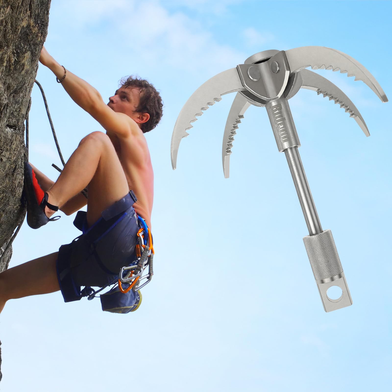 Grappling Hook Folding Survival Claw Multifunctional Stainless Steel Hook For Outdoor Camping Hiking Tree Rock Mountain Climbing