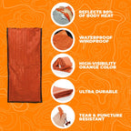 Survival Mylar Bivy Sack Portable Prepper Gear - Emergency Sleeping Bag Survival Bag - Lightweight Survival Sleeping Bags Double