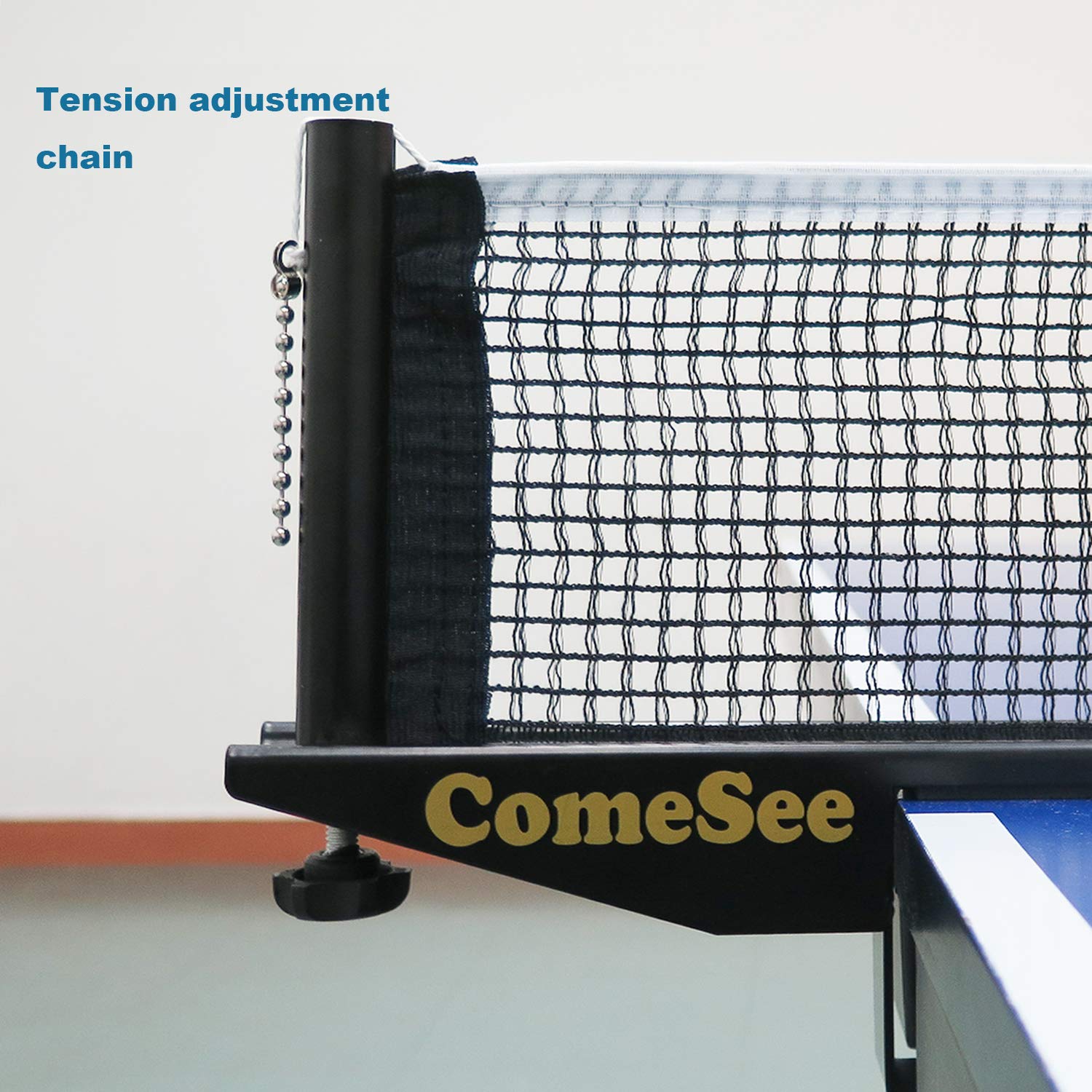 Comesee Professional Table Tennis Ping Pong Net Post Set Strength Screw Clamp With Net Clip Insert, 1.5 Inch Width Grip Holder,
