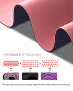 Coolmoon 1/4 Inch Extra Thick Yoga Mat Double-Sided Non Slip,Yoga Mat For Women And Men,Fitness Mats With Carrying Strap,Eco Fri