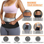 huiming Sauna Suit Waist Trimmer for Women Waist Trainer sweat band for stomach Belt Lower Belly Plus Size (Silvery, XXL/3XL)