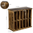 Mygift 12 Compartment Rustic Burnt Solid Wood Wall Mounted Dual Display Martial Arts Belt Holder With Top Trophy Storage Shelf I