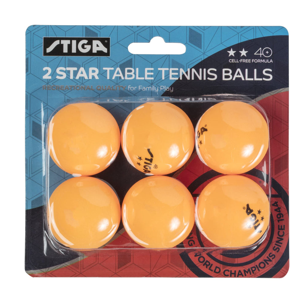 Stiga 6 Pack Orange 2 Star Table Tennis Balls - 40Mm Ittf Regulation Size And Weight Ping Pong Balls