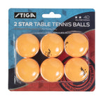Stiga 6 Pack Orange 2 Star Table Tennis Balls - 40Mm Ittf Regulation Size And Weight Ping Pong Balls