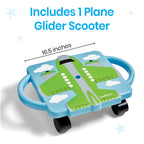 hand2mind Green Plane Glider Scooter Board, Floor Scooter Board, Gross Motor Toys, Kids Exercise & Physical Education Equipment,