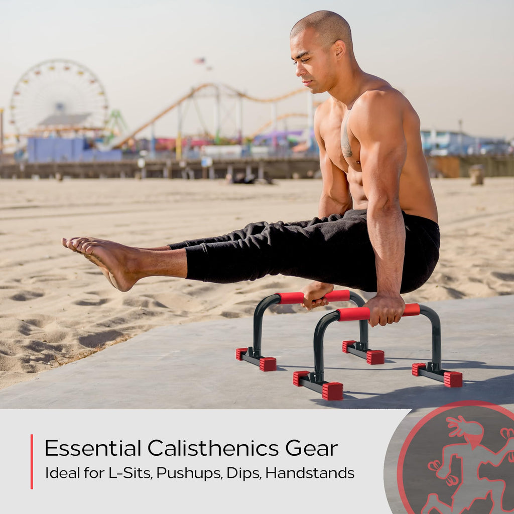 Rubberbanditz Calisthenics Parallel Bars At Home Workout Equipment Ideal For Push Ups, Dips, Handstands, Gymnastics