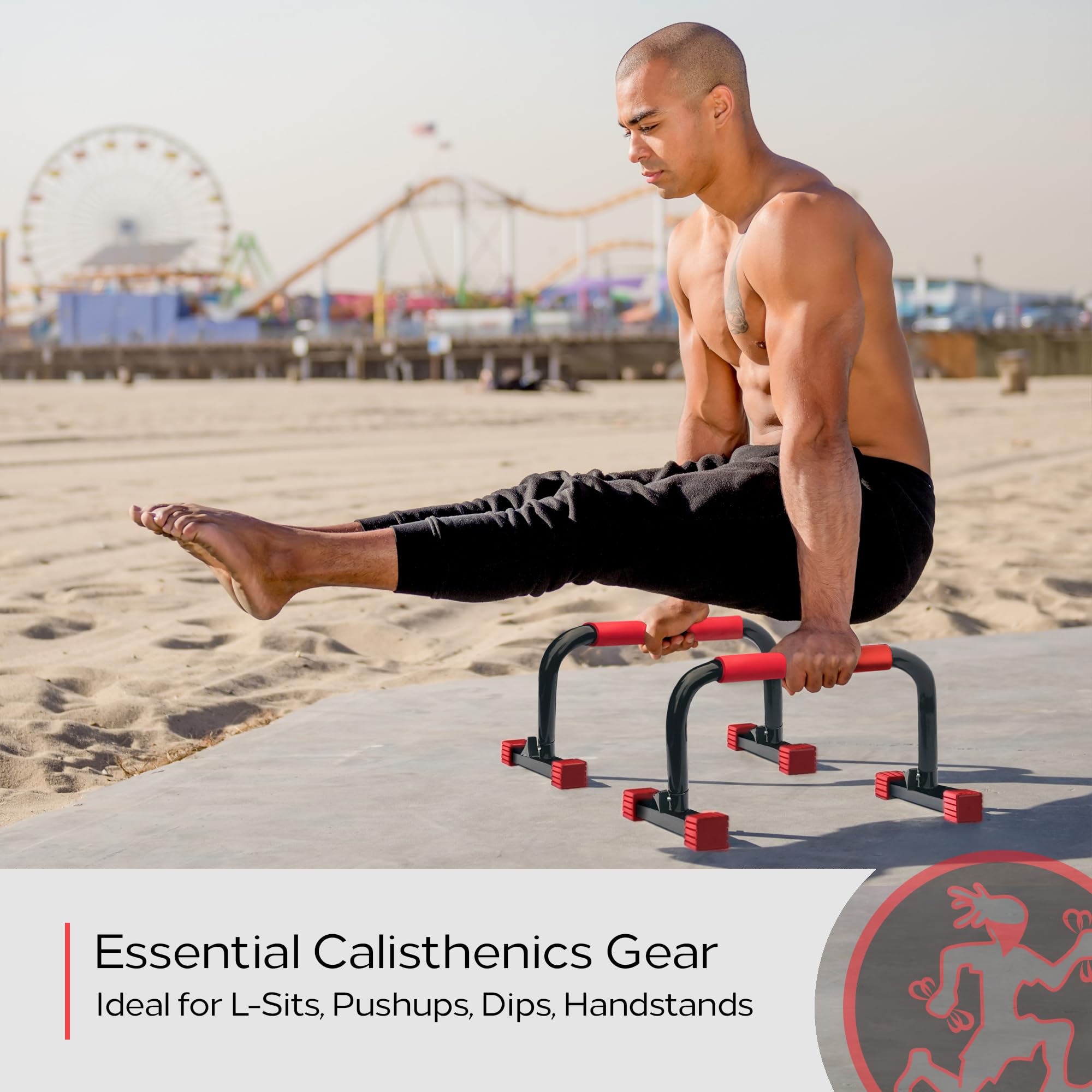 Rubberbanditz Calisthenics Parallel Bars At Home Workout Equipment Ideal For Push Ups, Dips, Handstands, Gymnastics