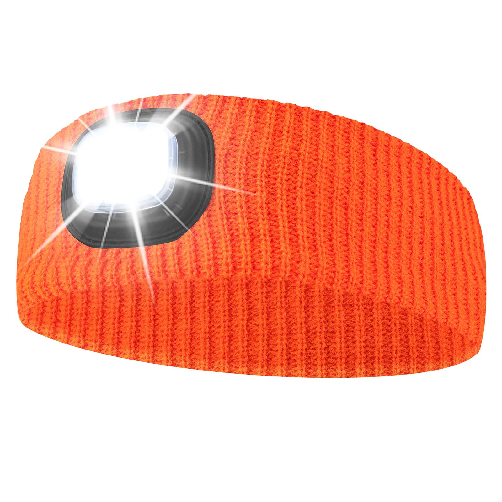 Hatlight LED Headband for Outdoor Sports,Type C Rechargeable Knit Hairband with a Light Winter Gifts for Men Women,Dog Walking,C