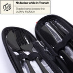Travel Utensils With Case, Quatish Portable Silverware Set For Work, Stainless Steel Reusable Travel Cutlery Set, Fork And Spoon