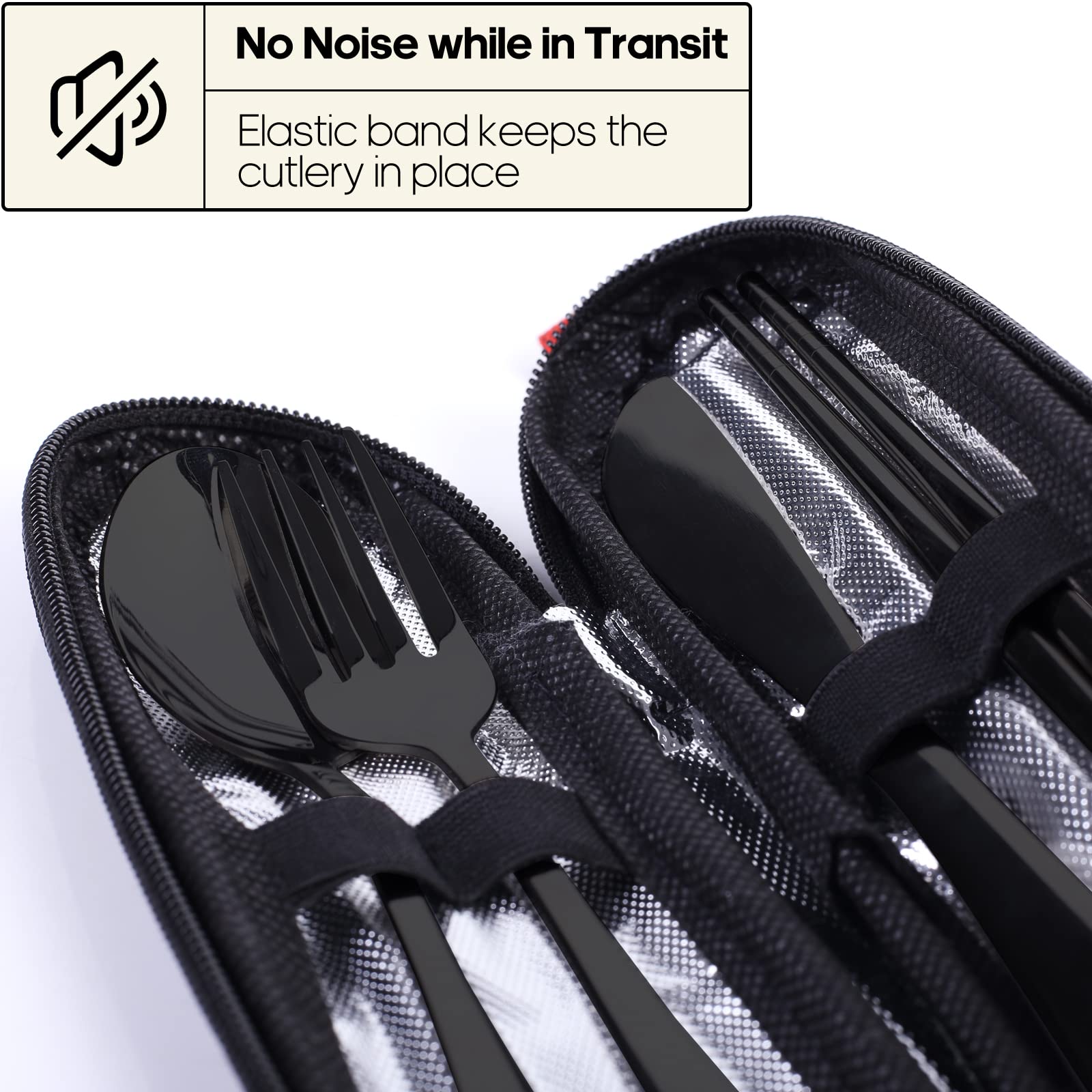 Travel Utensils With Case, Quatish Portable Silverware Set For Work, Stainless Steel Reusable Travel Cutlery Set, Fork And Spoon