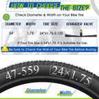 24'' Bicycle Tubes Fit 1.75/1.95/2.125, 4 Pack Bike Interior Tube - Schrader Valve With 2 Tire Levers, Professional Bike Inner T