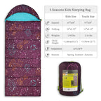 Acecamp 3 Seaons Sleeping Bags For Kids Boys And Girls, Glowing In The Dark, Lightweight, Perfect For Slumber Parties, Camping A
