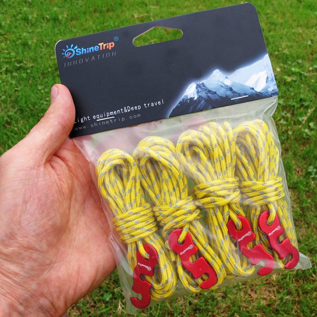 Bpnhna 4Pcs 3Mm Reflective Guyline With Tent Tensioner Cord Adjuster For Camping Hiking Shelter Shade Canopy Outdoor Activity