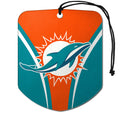 FANMATS 61575 NFL Miami Dolphins Hanging Car Air Freshener, 2 Pack, Black Ice Scent, Odor Eliminator, Shield Design with Team Lo