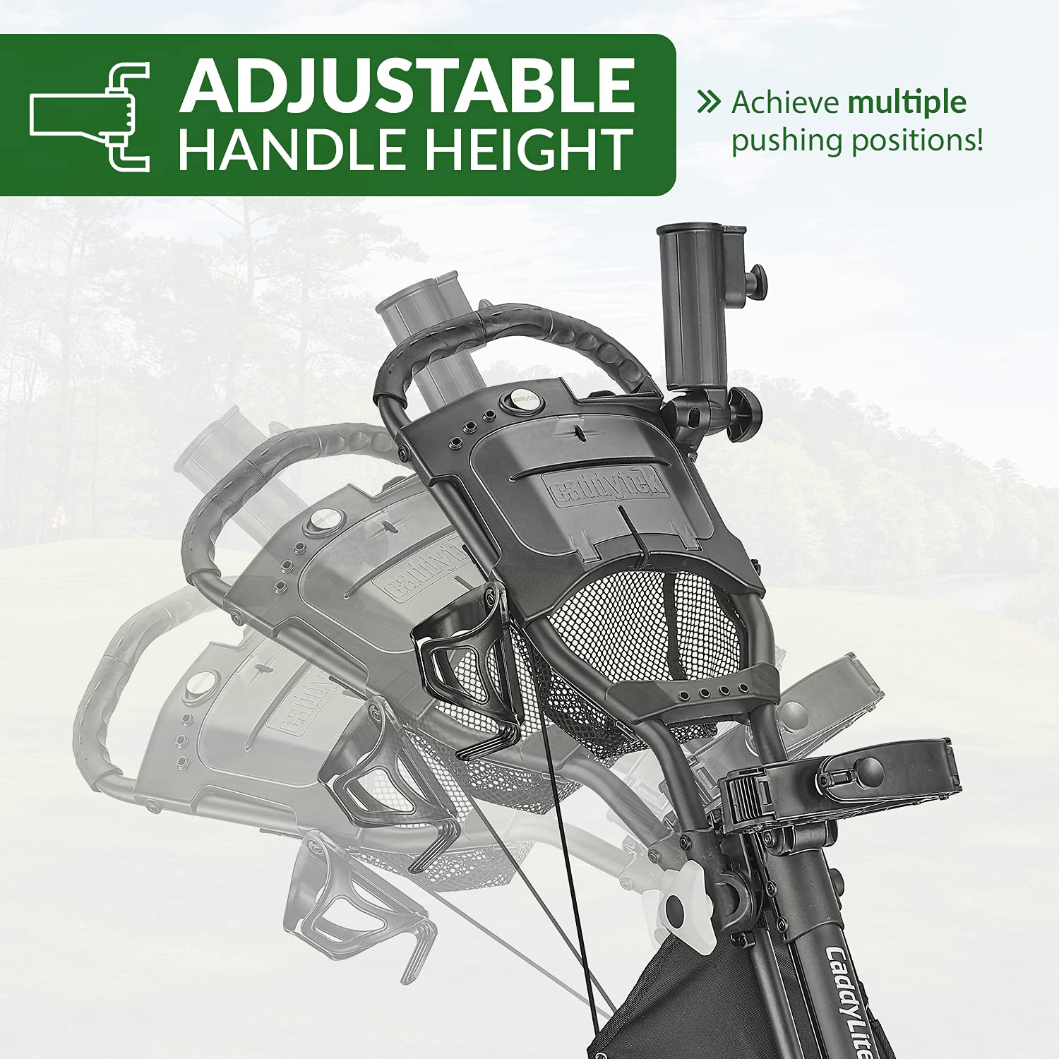 Caddytek Caddylite Ez V8 3 Wheel Golf Push Cart - Lightweight And Easy To Fold