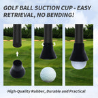 Yafiygi Golf Ball Picker Upper For Putter Large Grip,3 Pack Golf Ball Retriever For Putter Golf Ball Grabber Picker Upper With S