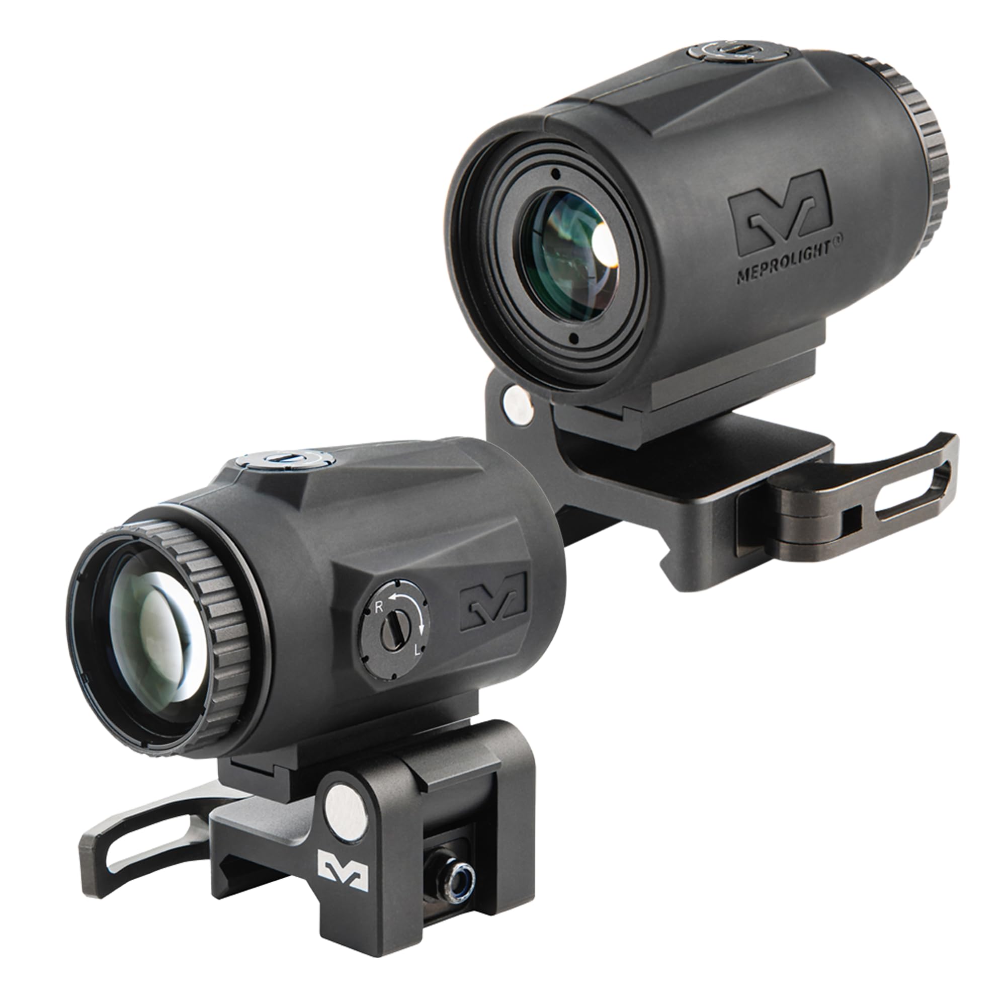 MEPROLIGHT Mepro MMX3 Red Dot Magnifier 3X Micro Lightweight, Compact, Weatherproof Magnifier Scope, Flip to Slide Mount, 2 Rubb
