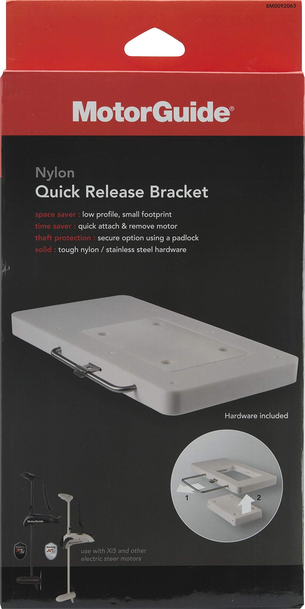 Motorguide 8M0092063 Xi Series Quick-Release Mounting Bracket Kit For Trolling Motors - Composite - White