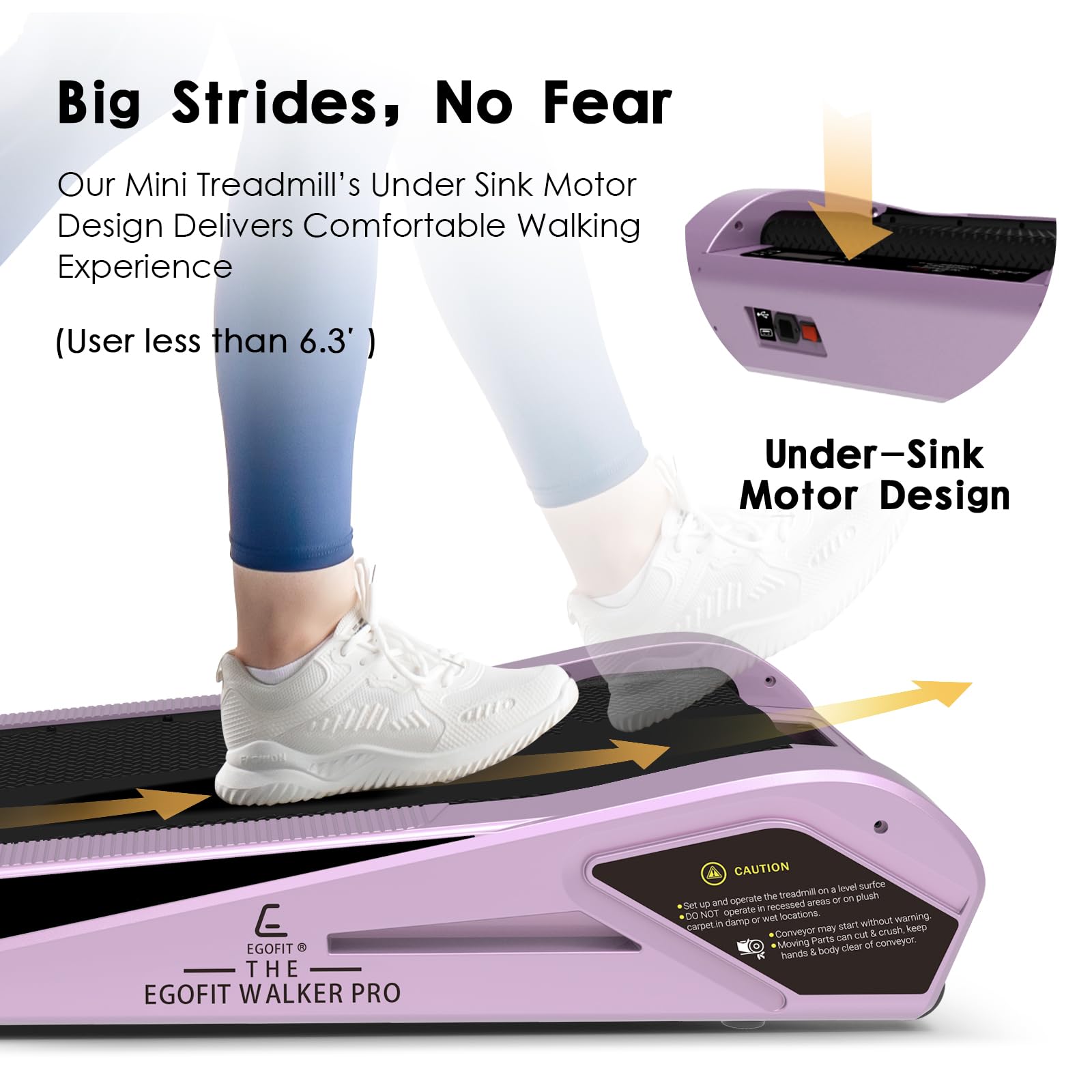 Egofit Walker Pro M1 Sakura Pink Smallest Under Desk Electric Walking Treadmill For Home, Small & Compact Treadmill To Fit Desk