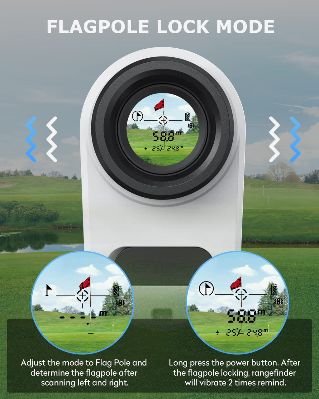 Jiehome Golf Range Finder X1 660 Yards Rangefinder With Slope Flagpole Lock Vibration 6X Magnification Rechargeable Laser Distan