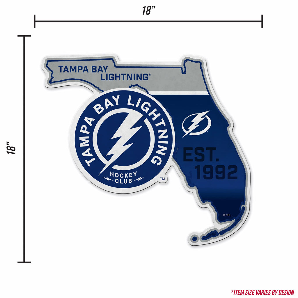 Rico Industries Nhl Tampa Bay Lightning State Shape Shape Cut Pennant - Home And Living Room D  Cor - Soft Felt Ez To Hang 18X0.