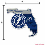 Rico Industries Nhl Tampa Bay Lightning State Shape Shape Cut Pennant - Home And Living Room D  Cor - Soft Felt Ez To Hang 18X0.
