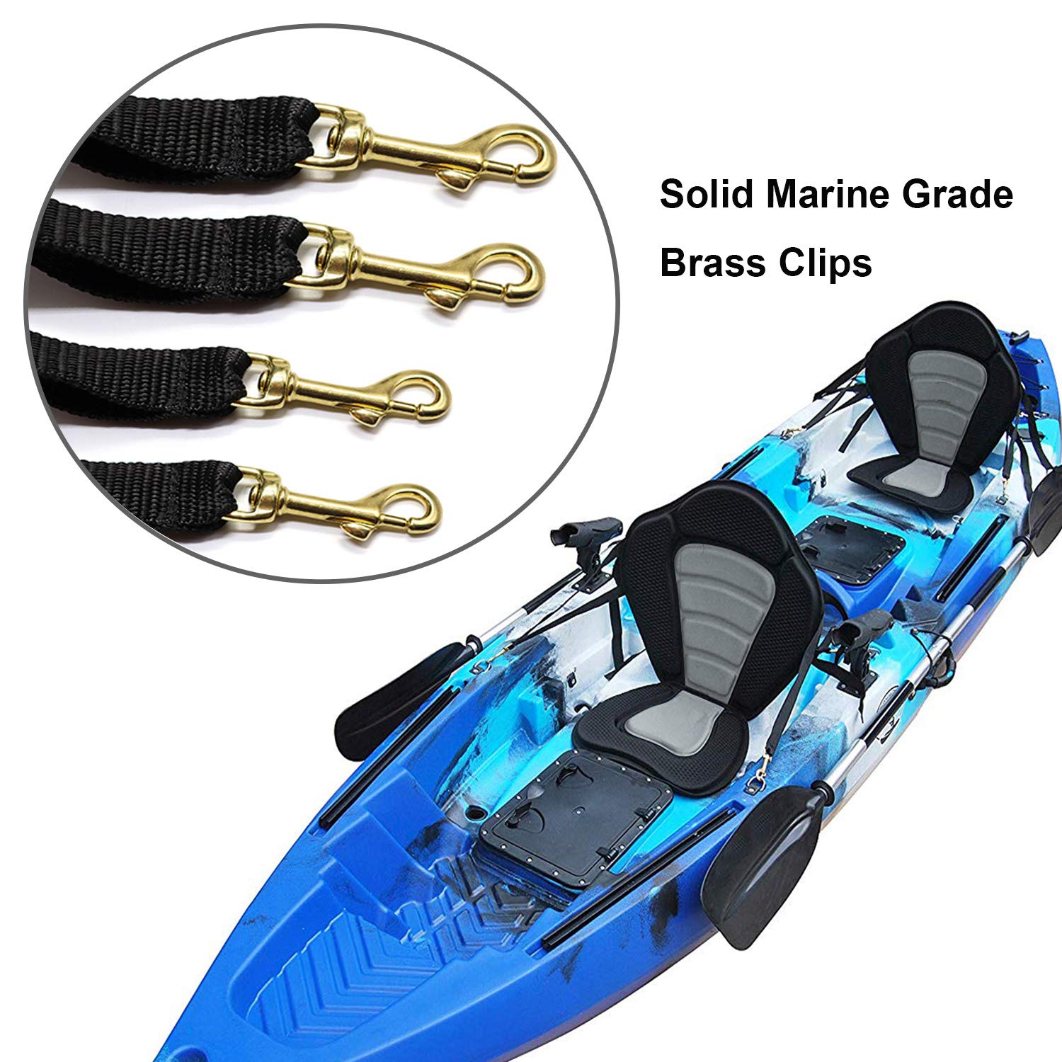 2 Pack Of Kayak Seat Deluxe Padded Canoe Backrest Seat Sit On Top Cushioned Back Support Sup Paddle Board Seats With Detachable