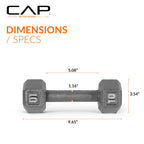 Cap Barbell Cast Iron Hex Dumbbell, Single, 10 Lb