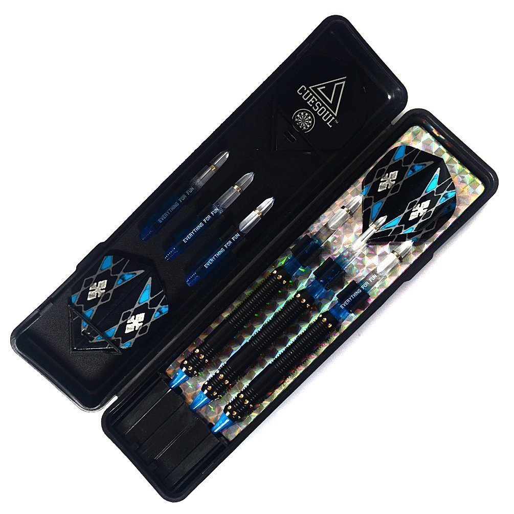 Cuesoul 16 Grams Soft Tip Darts Set With Dart Case - Brass Barrels