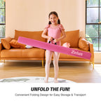 Zelus 8' Folding Gymnastics Balance Beam, Floor Balance Beam W/Carry Handles Anti-Slip Base, Beginners & Professional Gymnasts (