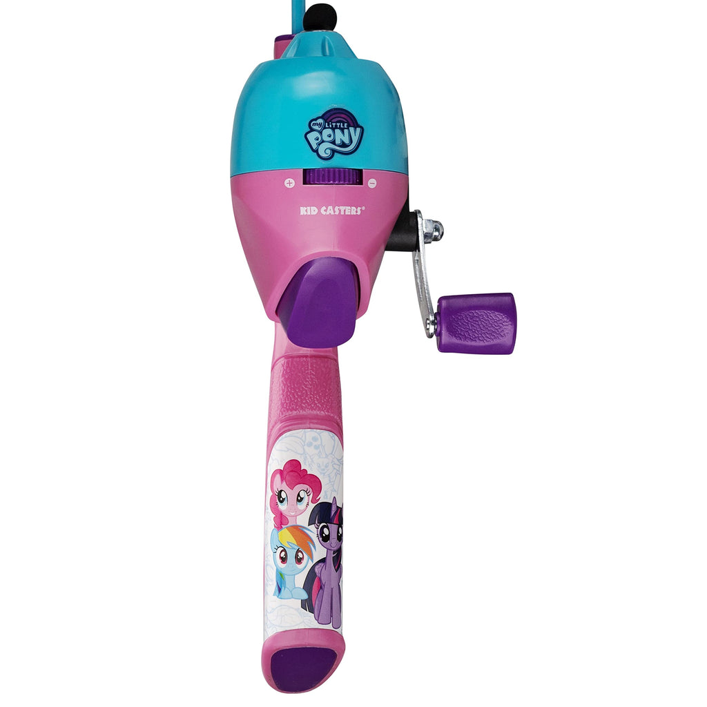Kid Casters: My Little Pony Youth Fishing Pole | Spincast Reel & Practice Casting Plug | Small & Easy To Use (Pre-Spooled With A