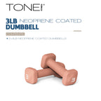 Tone Fitness 3 lb Neoprene Dumbbell Pair for Home Workouts - Non-Slip Design - Orange