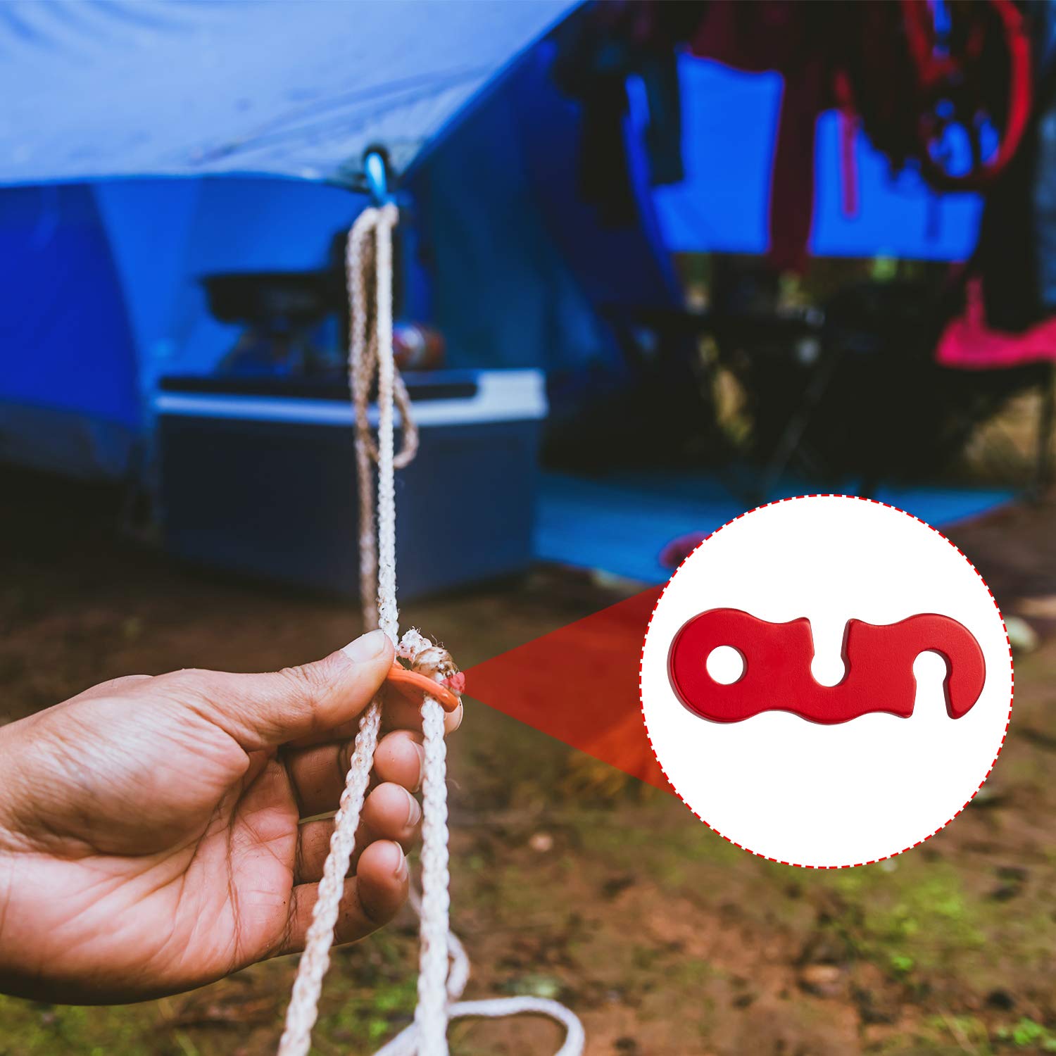 Satinior 20 Pieces Guyline Tensioner Aluminum Alloy Guy Line Cord Adjusters Tent Rope Tensioners Paracord Tensioner For Outdoor
