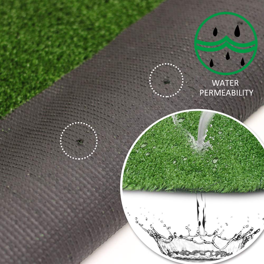 Synthetic Artificial Grass Turf 12Ftx34Ft, Indoor Outdoor Balcony Garden Pet Rug Turf Home Decor, Faux Grass Rug Carpet With Dra