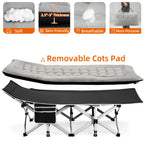 Fragess Portable Camping Cot, Sleeping Cots For Adults, 28 Extra Wide Folding Cot Max Load 600Lbs With Thick Mattress, Portable