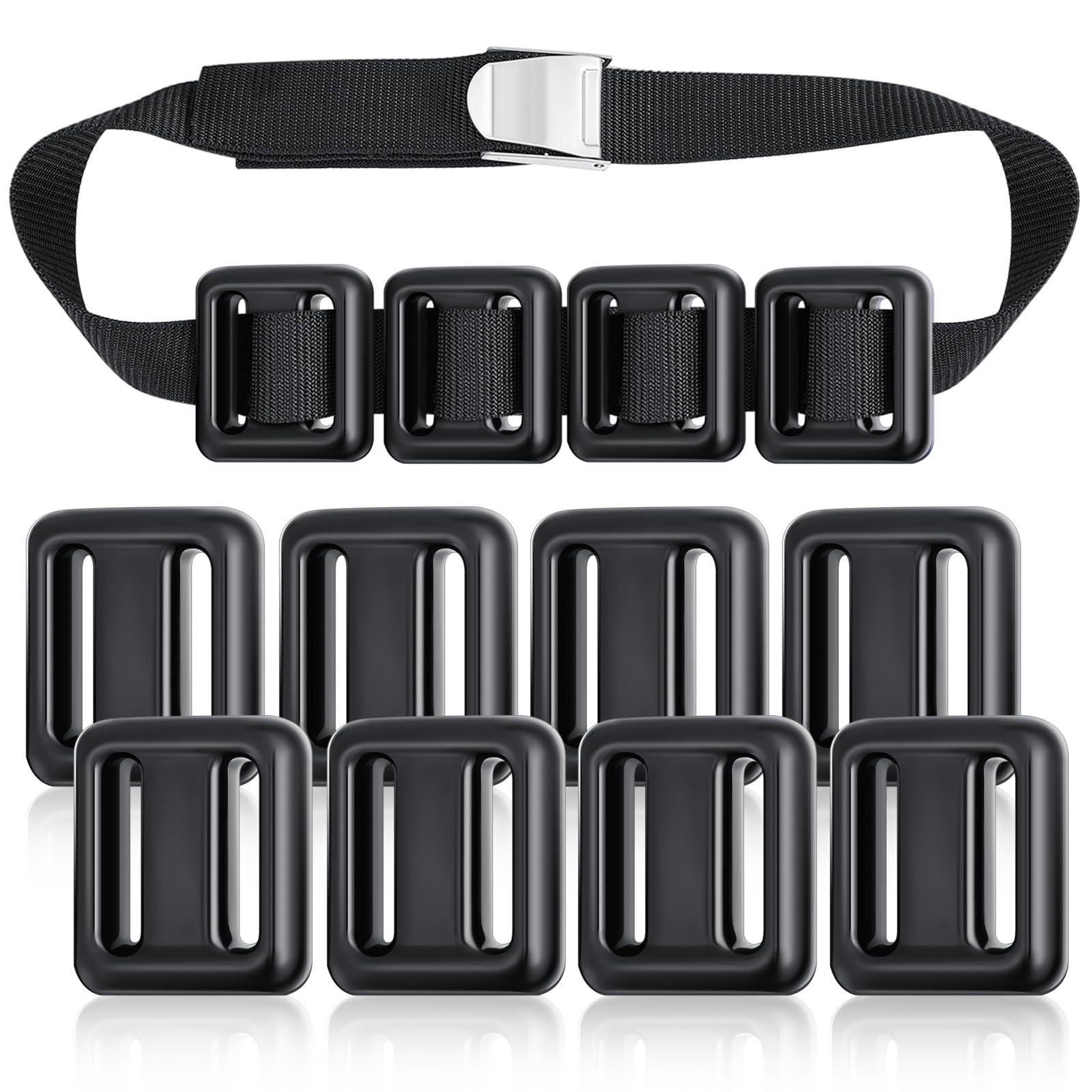 Tellegloww 8 Pcs 2.2 lb Dive Weights for Scuba Diving Weight Belt Coated Dive Weights Nylon Scuba Belt with Metal Quick Release 