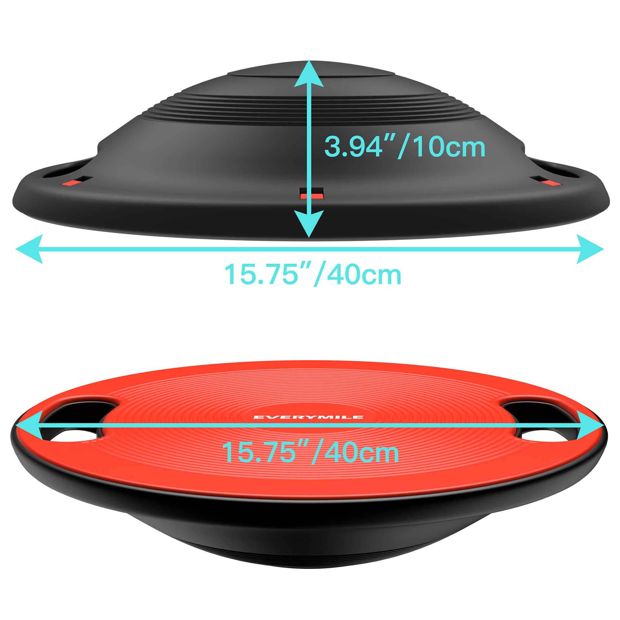 Everymile Wobble Balance Board, Exercise Balance Stability Trainer Portable With Handle For Workout Core Physical Therapy & Gym