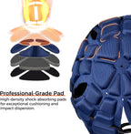 Coolomg Flag Football Helmet 7V7 Soft Shell Rugby Helmet Padded Headgear Soccer Goalie Goalkeeper Head Protector Adjustable For