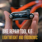 Bike Multitool - Bike Tool Kit -12 In 1 Lightweight Stainless Steel Bicycle Multi Tool - Safety Locking, Survival Gear With Hex