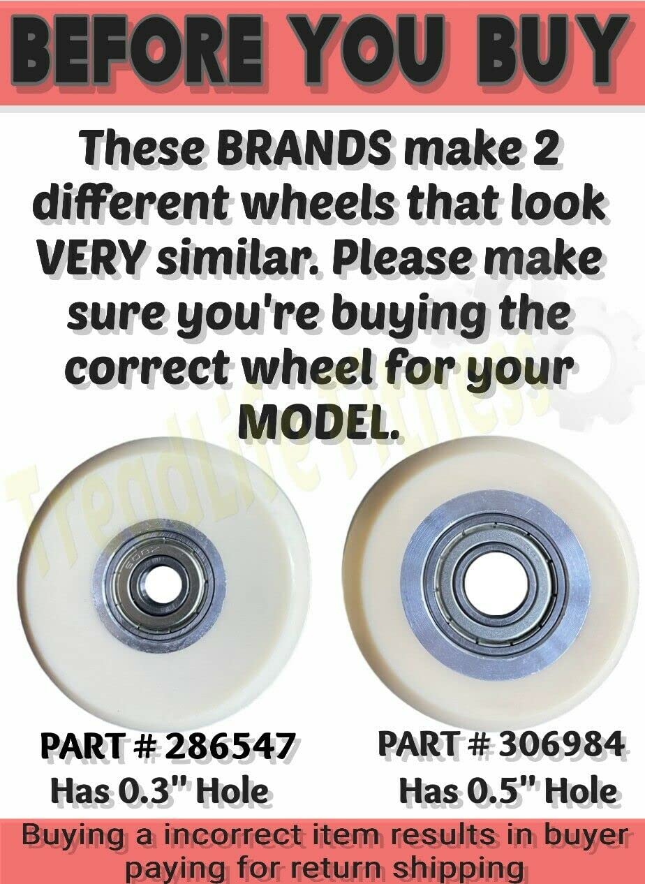 Treadlife Fitness Elliptical Wheel - Part No. 286547 - Compatible With Various Nordictrack Ellipticals (Models Listed)