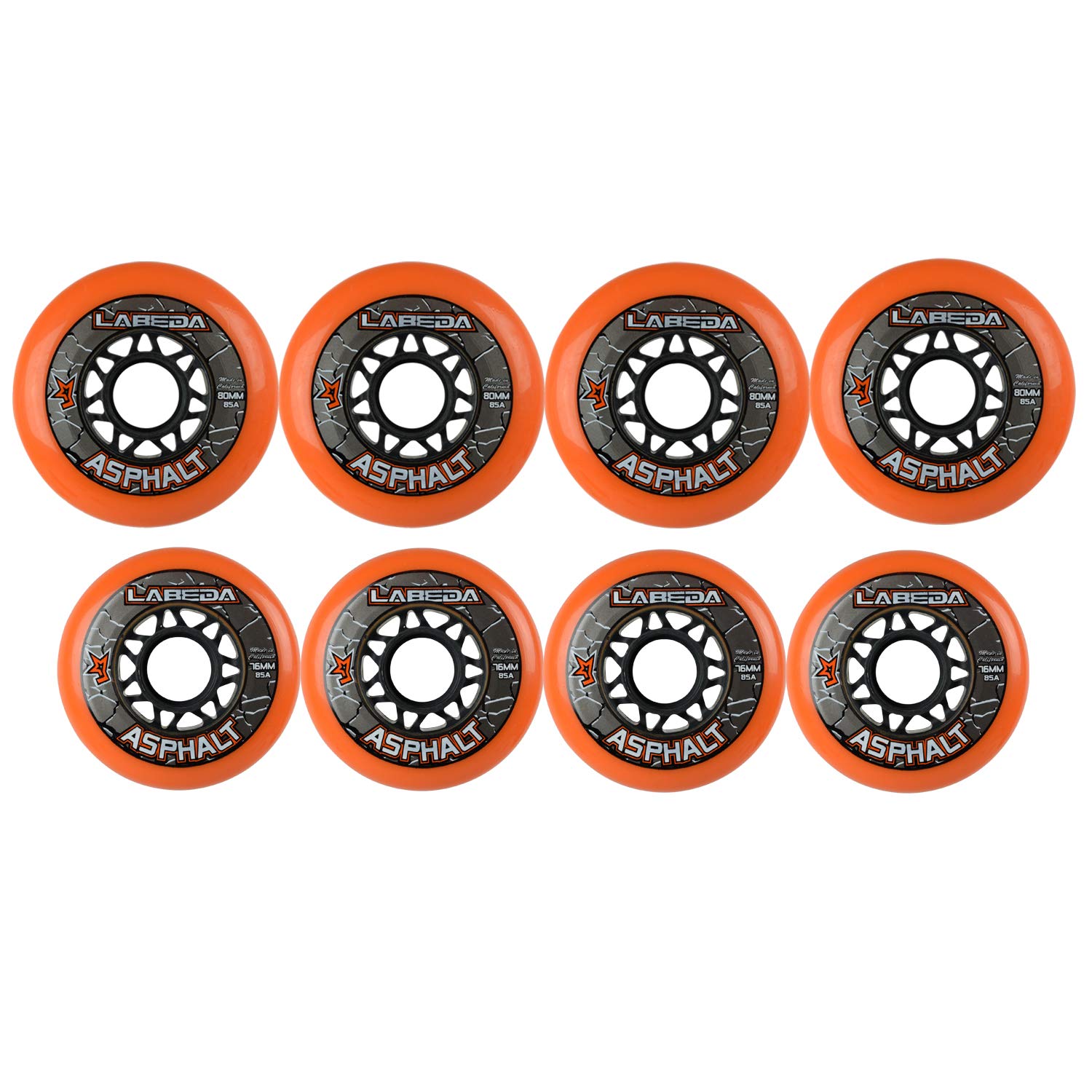Labeda Wheels Roller Hockey Gripper Asphalt Hilo 4-76Mm Wheels/4-80Mm Wheels