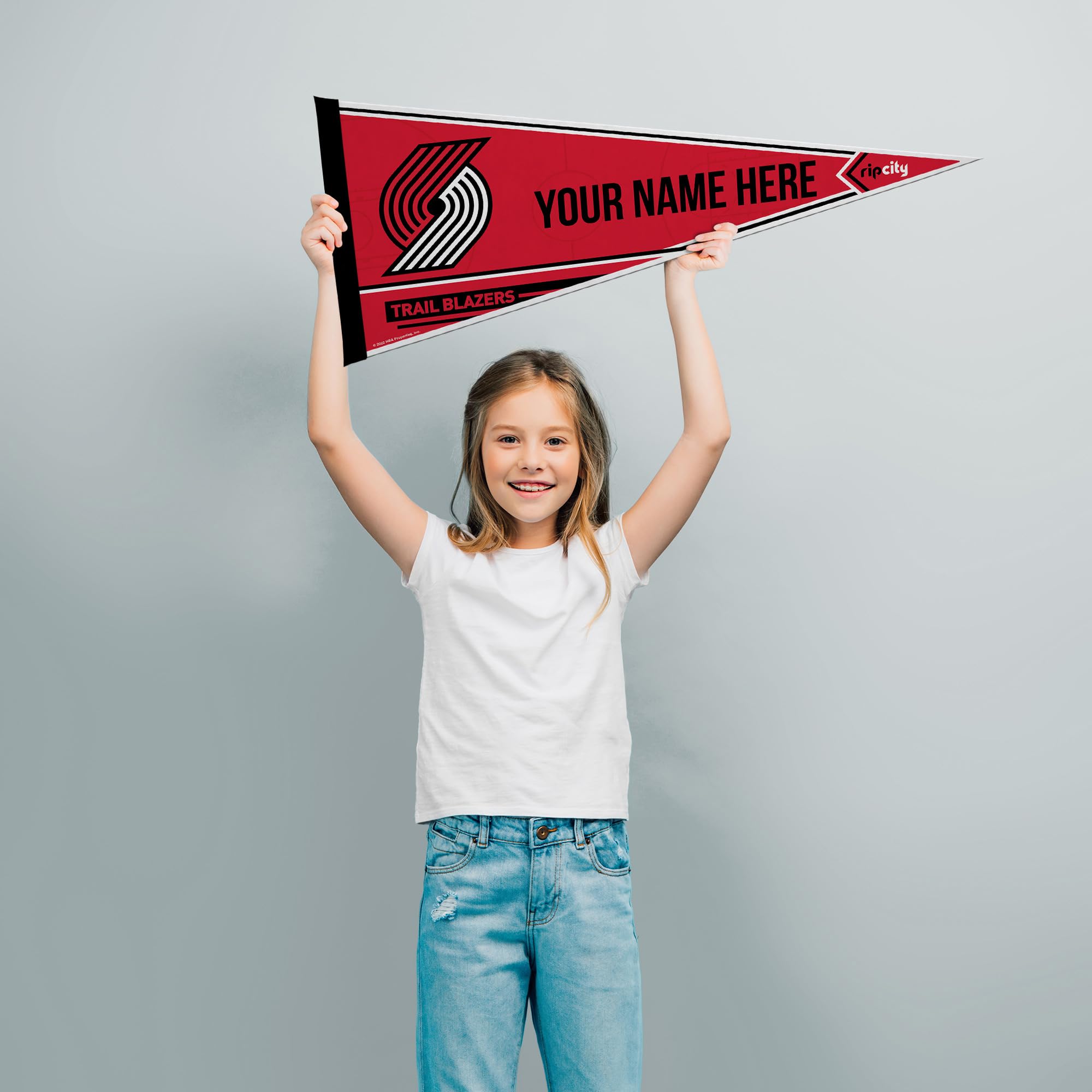 Rico Industries Nba Basketball Portland Trail Blazers Personalized - Custom 12'' X 30'' Soft Felt Pennant - Ez To Hang