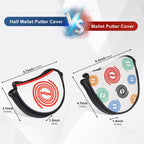 Mid Mallet Putter Cover Small Golf Headcover Club Head Protector Magnetic Closure For Odyssey White Hot Pro