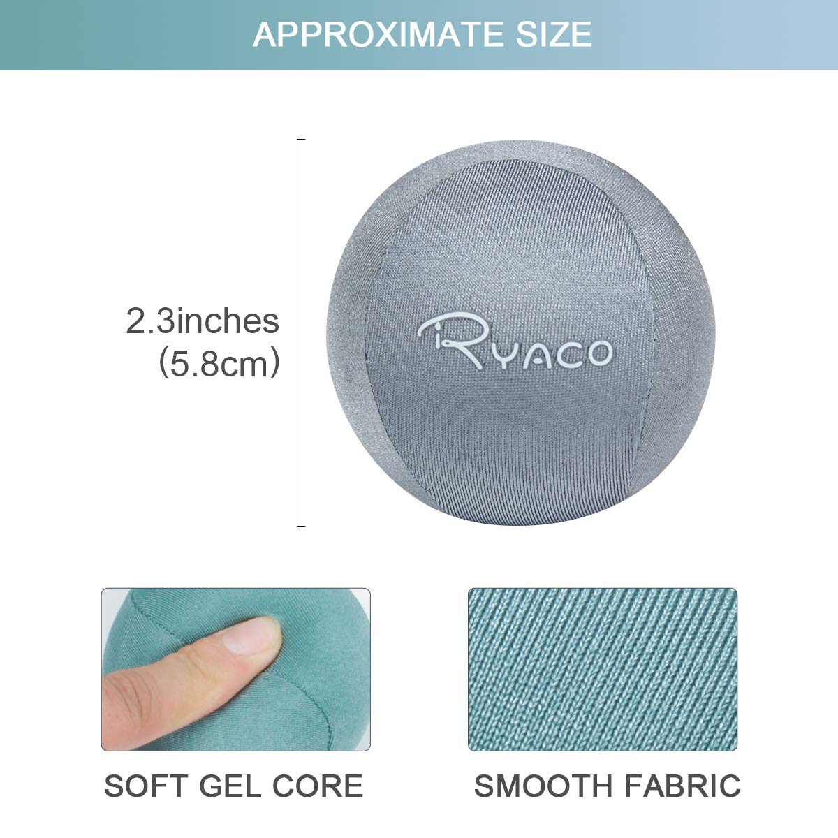 Ryaco 2Pcs Hand Exercise Gel Stress Balls Set, Soft & Hard Gel Balls Set Of 2 For Adults & Kids - Anxiety Relief, Resistance Tra