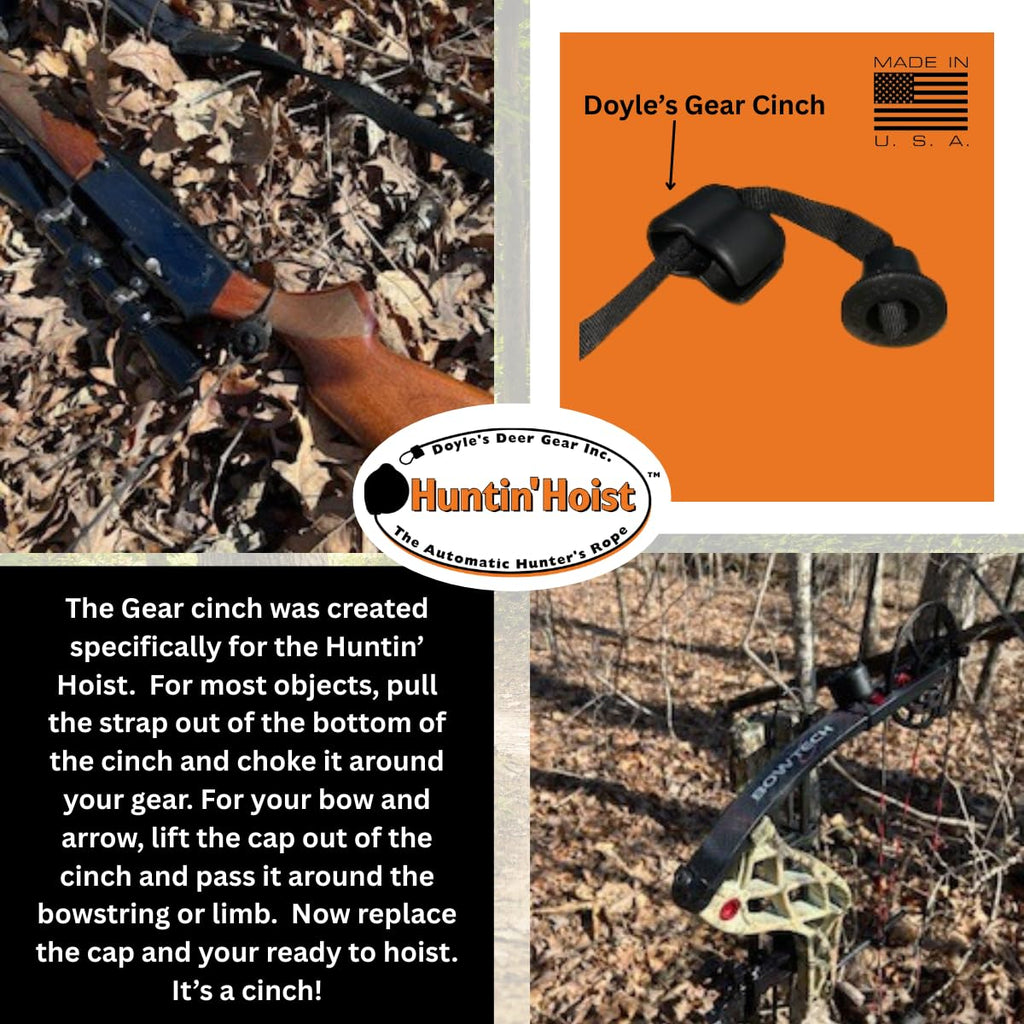 Doyles Deer Gear Huntin Hoist | Retractable Bow Hoist For Deer Hunting | Ascending Accessory For Saddle Hunting, Elevated Tree S