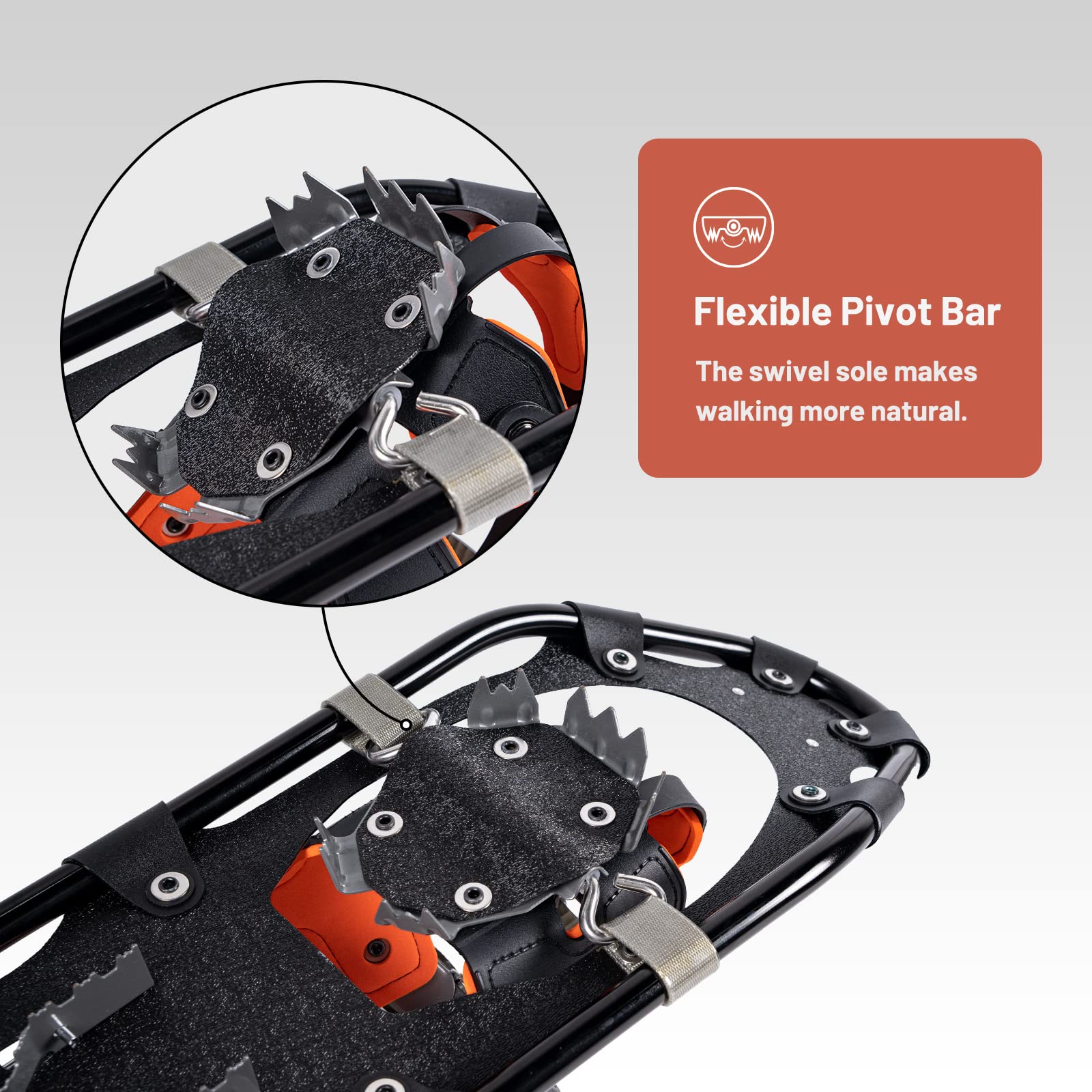 G2 30 Inches Orange Light Weight Snowshoes For Women Men Youth, Set With Trekking Poles, Tote Bag, Special Eva Padded Ratchet Bi